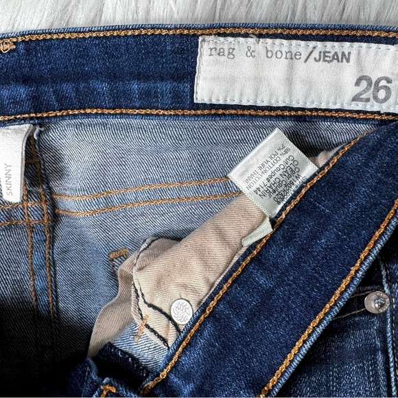 Rag & Bone Medium Wash Low Rise Full Length Ankle Skinny Jeans Size 26 - Picture 9 of 9